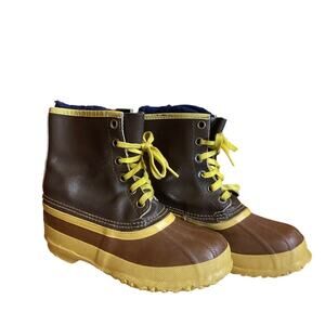 VINTAGE 70s Lined Sorel Brown Rain Boots 8